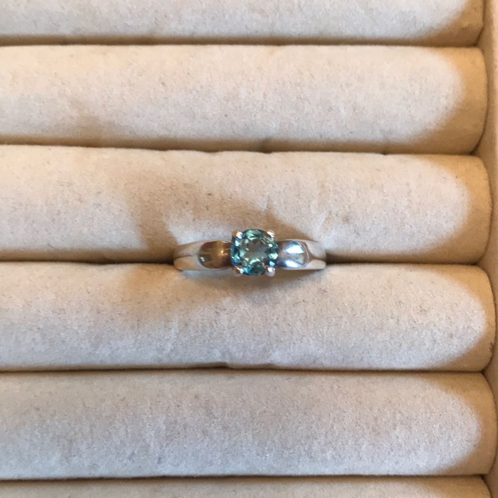 SS and Blue Topaz Ring